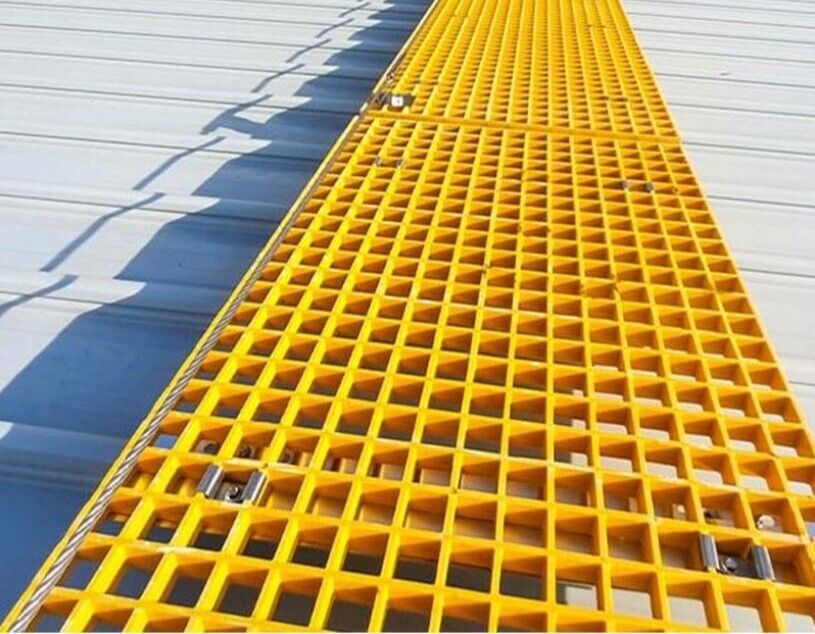 40&times;40&times;30mm FRP Solar Walkway Roof Top Panel Mesh Pedestrian Walkway Fiberglass Grating