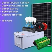 Solarmax Solar Full Kit &ndash; 300W Solar Panel + 200AH Battery + 1000W Inverter + 30 Amp Controller + 4 LED Bulbs (1) 1749023394